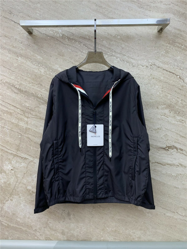 moncler new Carles hooded lightweight jacket black label coat