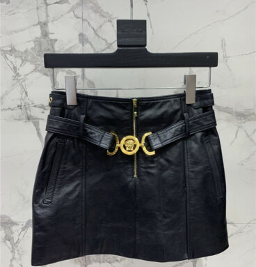 versace new leather skirt
