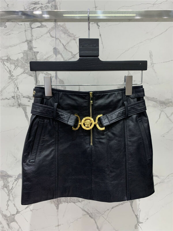 versace new leather skirt