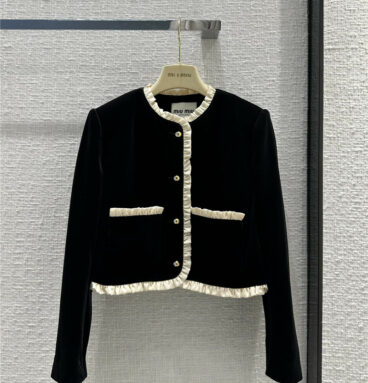 miumiu ladylike style black velvet jacket