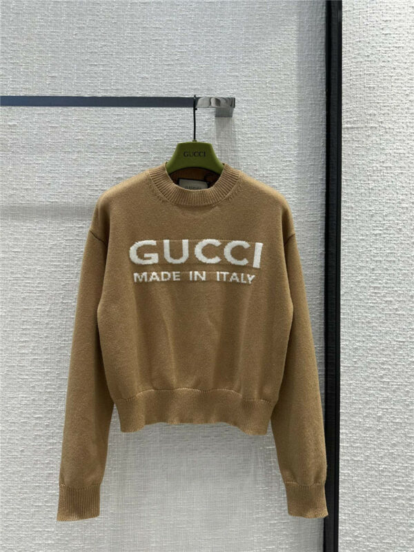 gucci autumn warm brown knitted sweater