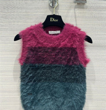 dior sfumato gradient furry vest