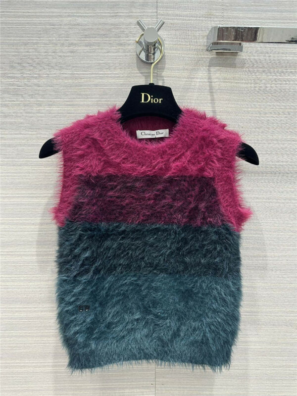 dior sfumato gradient furry vest