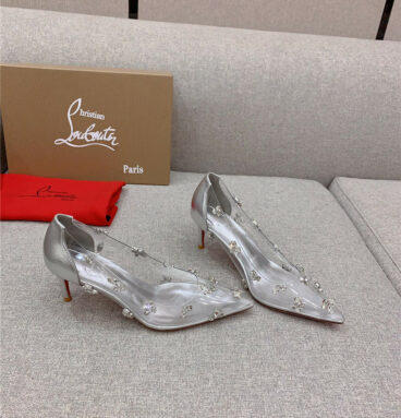 Christian Louboutin crystal clear red sole high heels