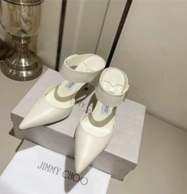 Jimmy Choo metal buckle half slippers for women
