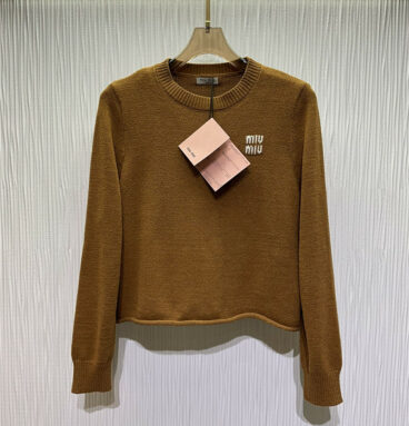 miumiu new fashion rolled edge knitted sweater