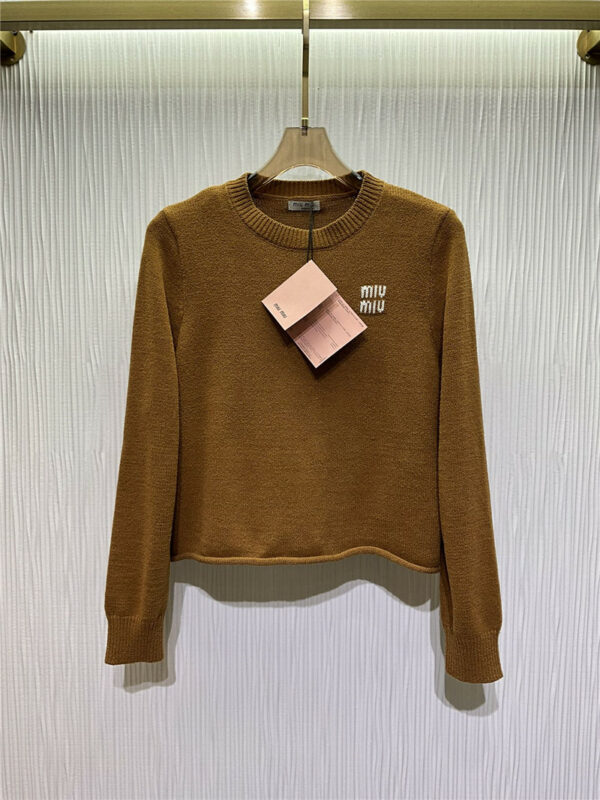 miumiu new fashion rolled edge knitted sweater