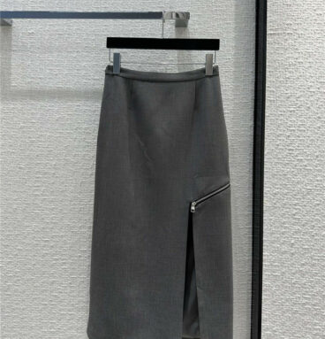 Alexander mcqueen premium gray zippered slit hip skirt