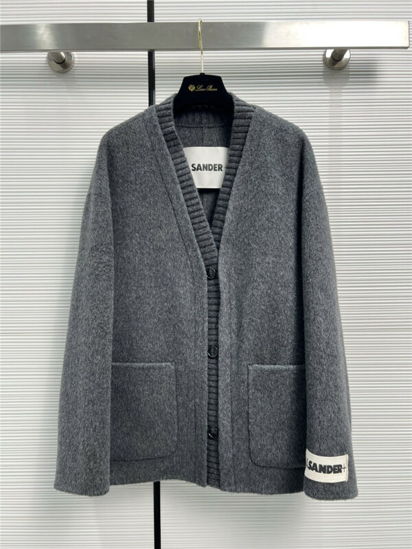 jil sander knitted patchwork double-sided cashmere cardigan jacket