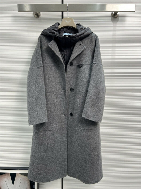 prada two-piece down-lined double-sided cashmere coat