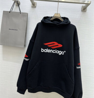 Balenciaga letter logo embroidered hooded sweatshirt