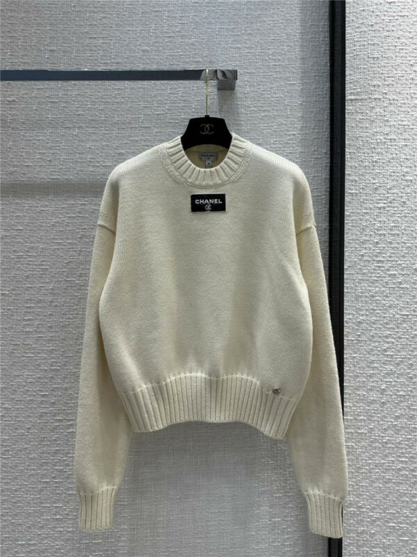 chanel new beaded washed label pullover sweater