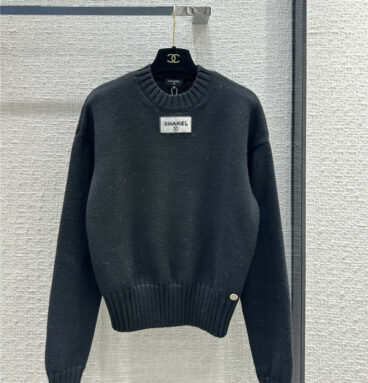 chanel new beaded washed label pullover sweater