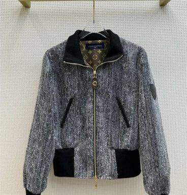 louis vuitton LV contrast ribbed sequined jacket