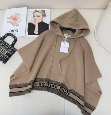 dior new hooded knitted cape