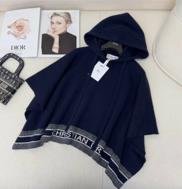 dior new hooded knitted cape