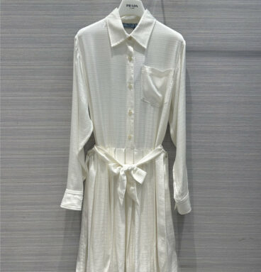 prada modern goddess white shirt dress