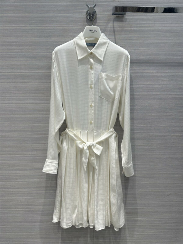 prada modern goddess white shirt dress