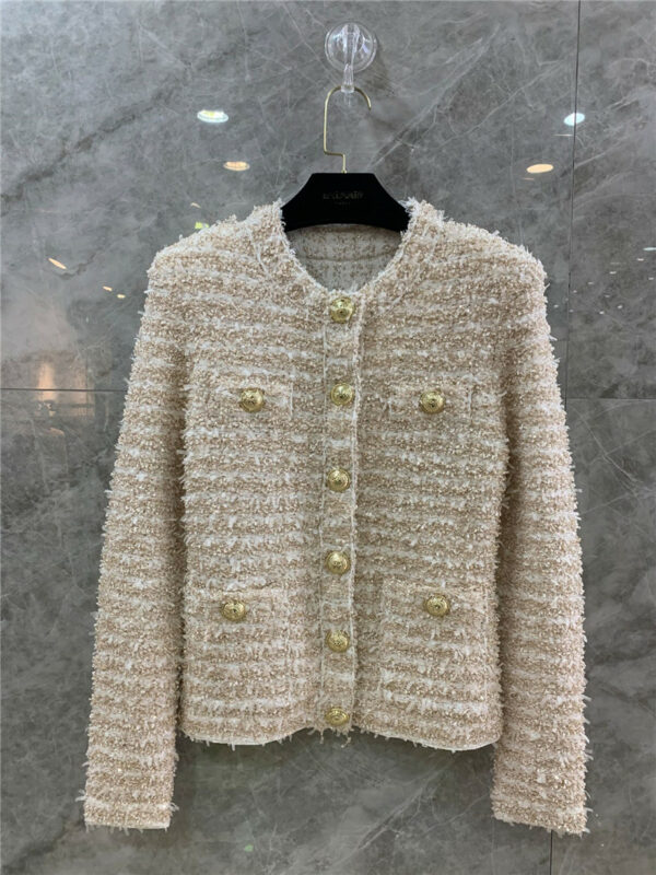 Balmain new button-embellished tweed jacket