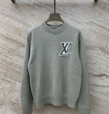 louis vuitton LV monogram crocheted crew neck sweater