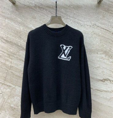 louis vuitton LV monogram crocheted crew neck sweater