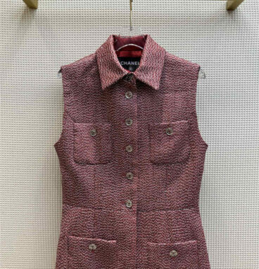 chanel sequined woven lapel vest