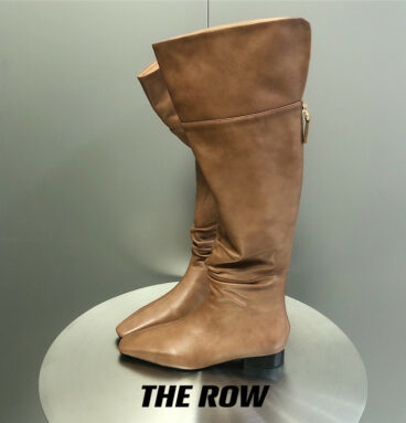 the row two-piece square-toe pleated over-the-knee boots