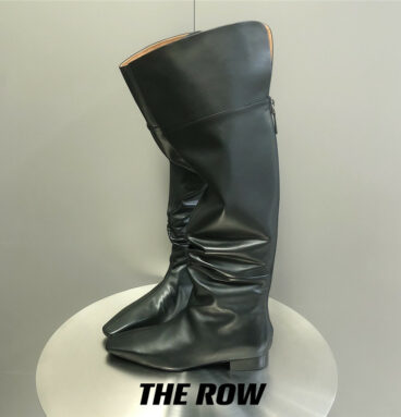the row two-piece square-toe pleated over-the-knee boots
