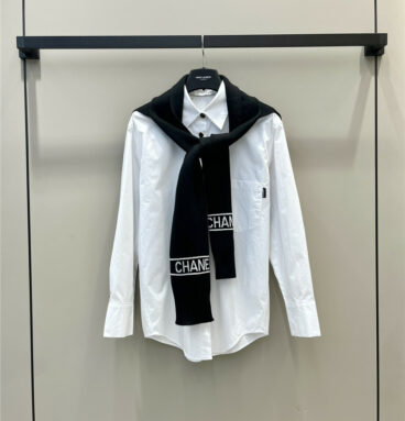 chanel new solid color shawl shirt