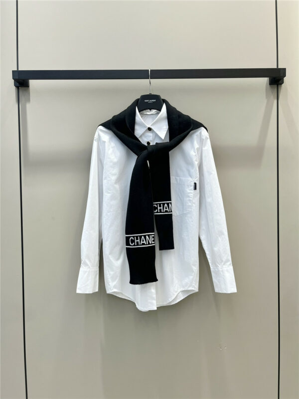 chanel new solid color shawl shirt