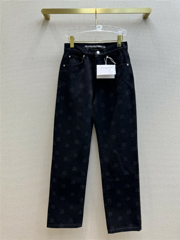 alexander wang a-line embellished straight jeans