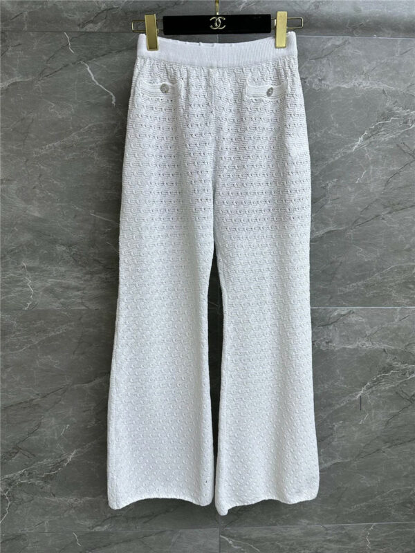 chanel hollow knitted trousers