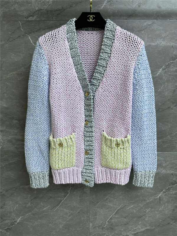 chanel colorful woven cardigan