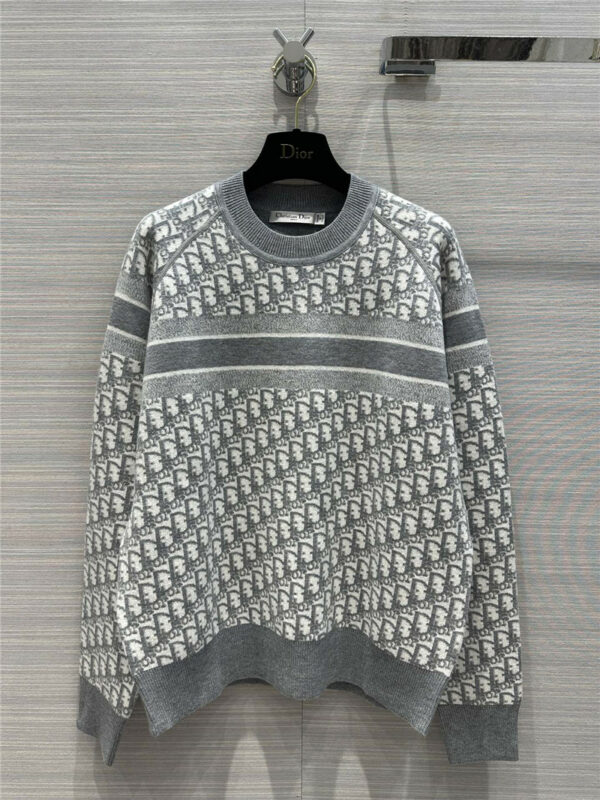 dior premium presbyopic logo zipper cashmere sweater