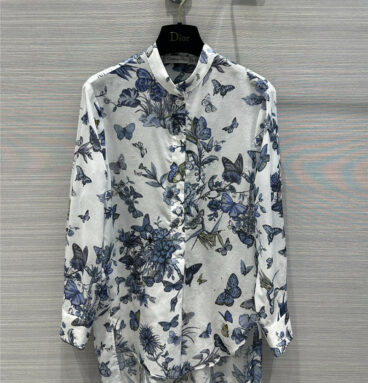 dior jouis butterfly element pattern long-sleeved shirt