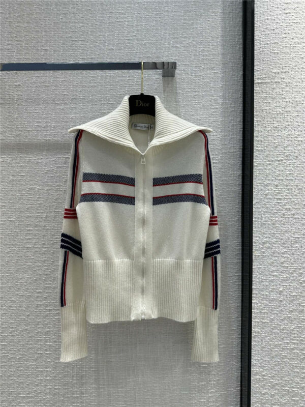 dior crew neck knitted cardigan