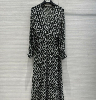 MaxMara chain print silk dress