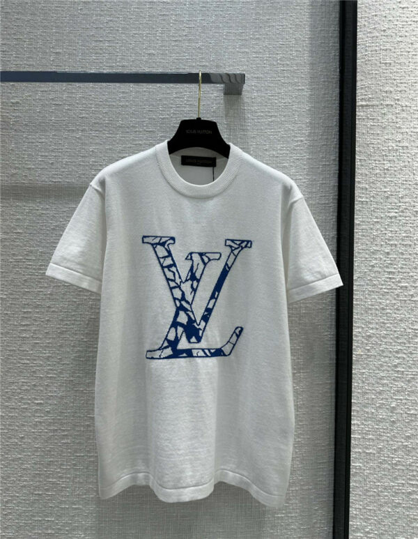 louis vuitton LV knitted short-sleeved T-shirt