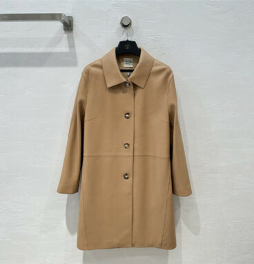 Hermès pebbled sheepskin jacket long trench coat