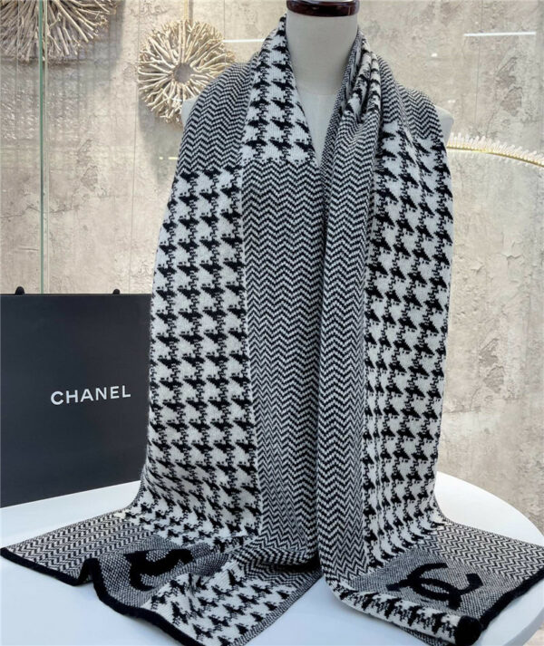chanel double sided cashmere scarf