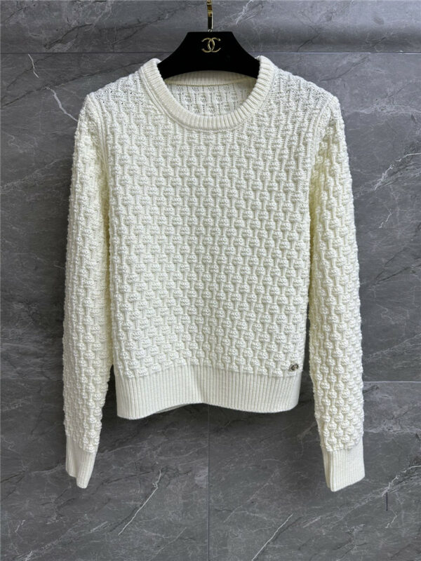 chanel three-dimensional crocheted sweater