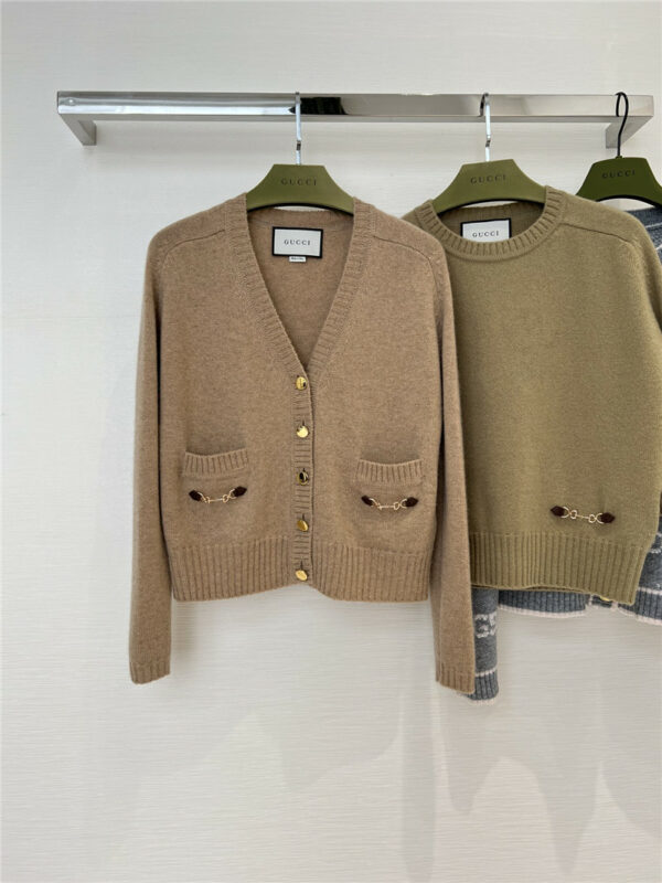 gucci drop sleeve knitted cardigan