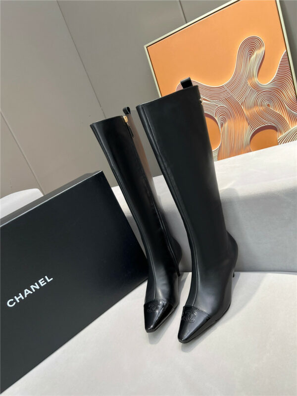 chanel double C pointed toe fashion boots