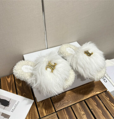 celine new autumn and winter wool slippers