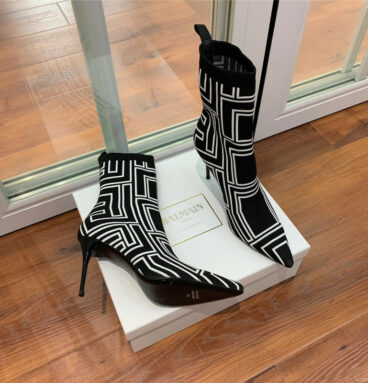 Balmain knitted stretch ankle boots