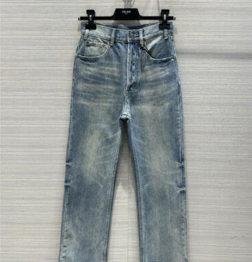 celine hot style heavy wash jeans