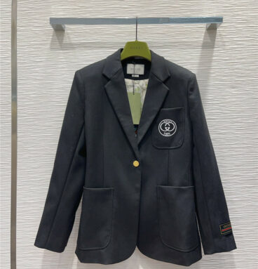 gucci embroidered lapel suit