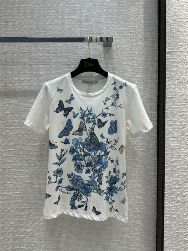 dior butterfly print T-shirt