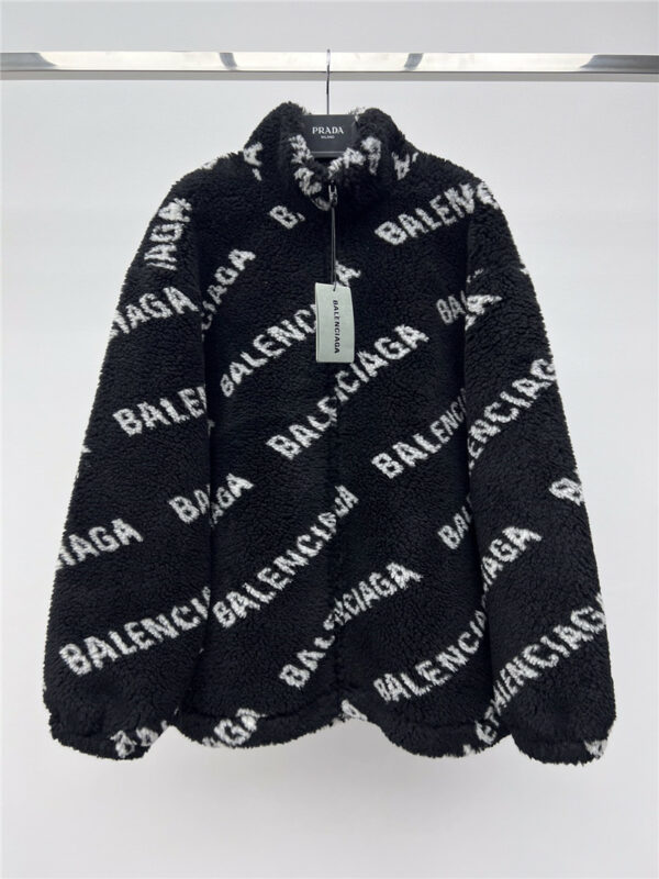 Balenciaga Teddy Jacket with Letters and Logo