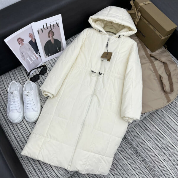 Burberry new hooded long down jacket